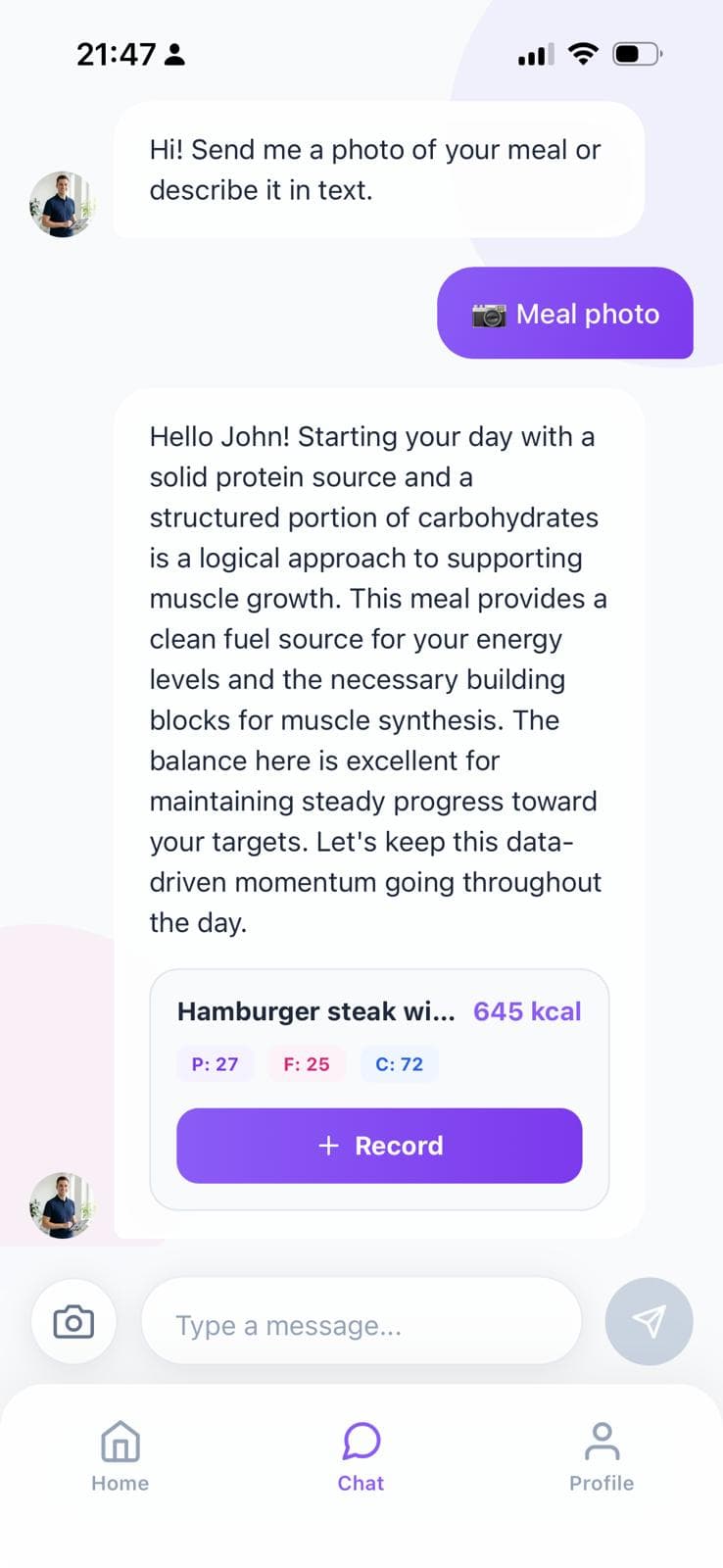 Chat with AI coach